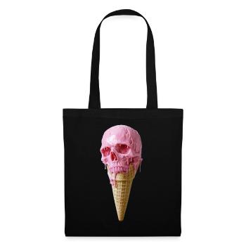 Art de crâne rose sur glace - Sac en tissu - noir - Devant