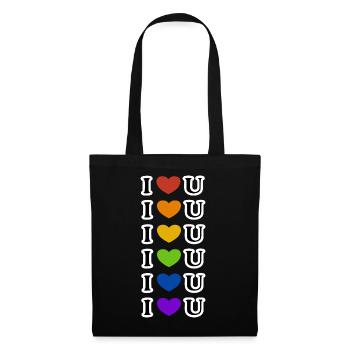 Rainbow I Love You Hearts LGBT gay Pride Month - Tote Bag - black - Front