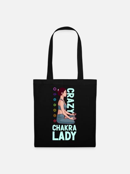 Verrückte Chakra-Lady - Stoffbeutel - Schwarz