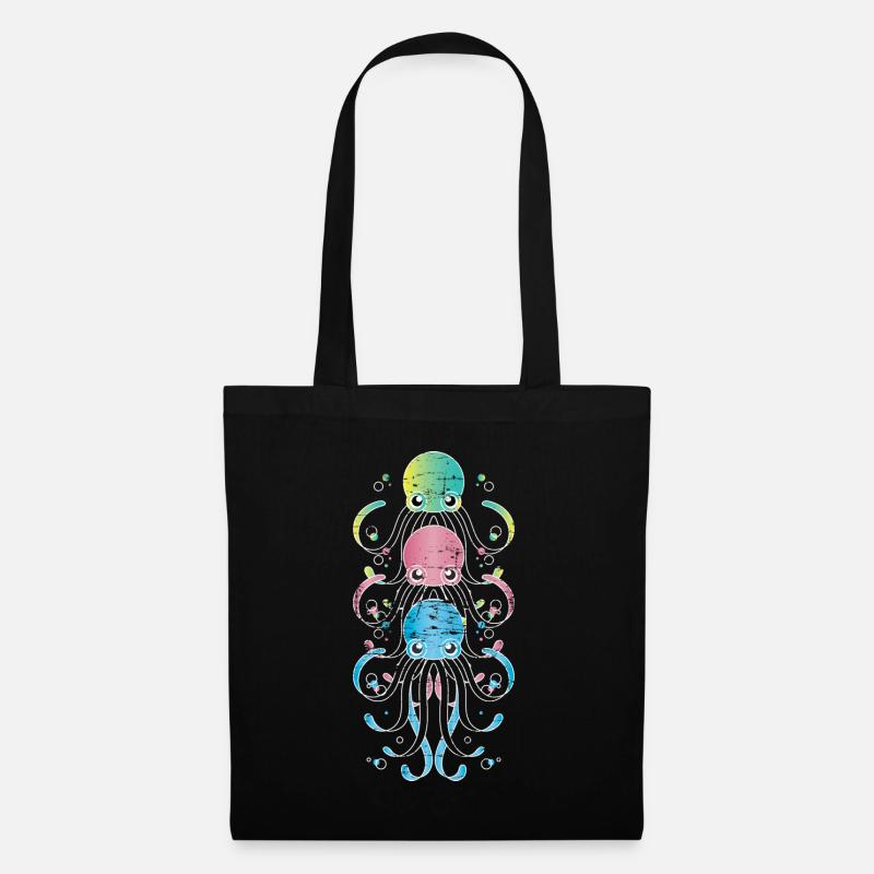 Oktopus - Stoffbeutel - Schwarz