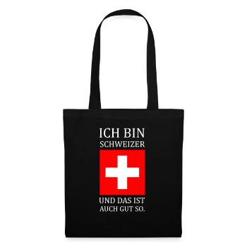 Schweiz/Schweizer - Stoffbeutel - Schwarz - Vorne