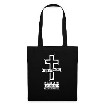 Catholic In case of an emergency call a priest - Stoffbeutel - Schwarz - Vorne