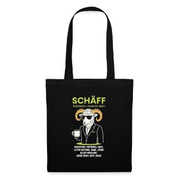 Schaf Spruch Schäff Lustig Geschenkidee Schafe - Stoffbeutel - Schwarz - Vorne