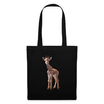 Giraffe - Giraffen Baby - Coole Kinder Giraffe - Stoffbeutel - Schwarz - Vorne