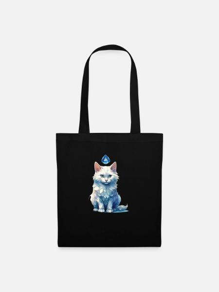 Geburtsstein-Katze März - Stoffbeutel - Schwarz
