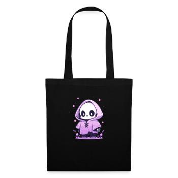 Squelette mignon d’Halloween - Design effrayant mignon - Sac en tissu - noir - Devant