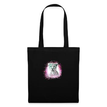 léopard, chat, chat sauvage, graffiti, peinture, rose - Sac en tissu - noir - Devant