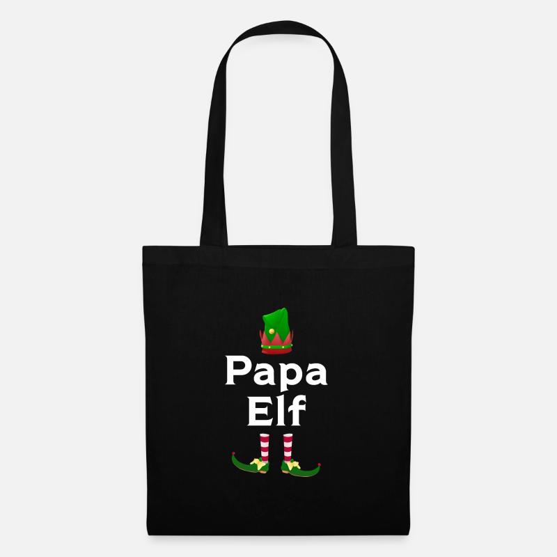 Papa Elf Papas Geschenk - Stoffbeutel - Schwarz