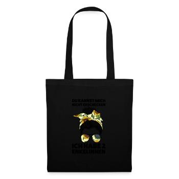 Oma & 2 Enkelinnen Familie Omas Geschenk - Stoffbeutel - Schwarz - Vorne