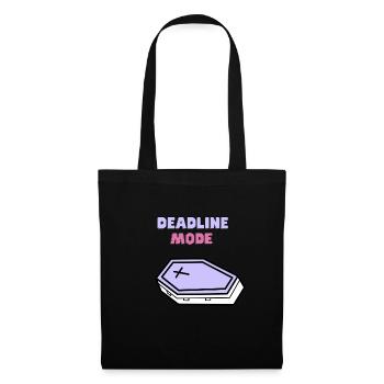 "Deadline mode": school, studying and exam apparel - Tote Bag - black - Front