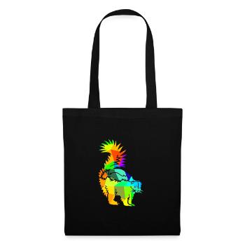 Skunk arc-en-ciel animaux polygone - Sac en tissu - noir - Devant