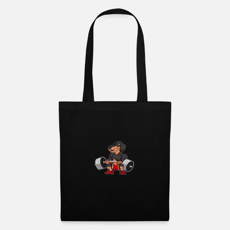 Teckel Teckel Musculation - Sac en tissu - noir