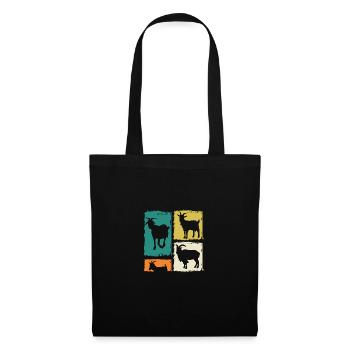 Chèvres - Sac en tissu - noir - Devant