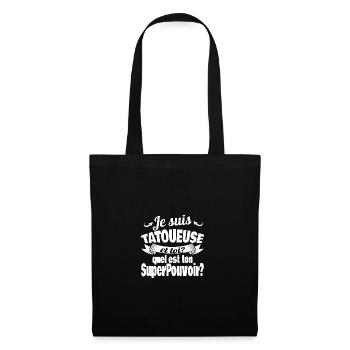 je suis tatoueuse - Sac en tissu - noir - Devant