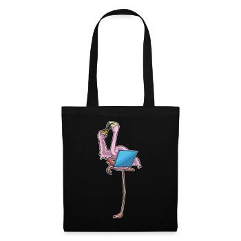 Pizza aux flamants roses - Sac en tissu - noir - Devant