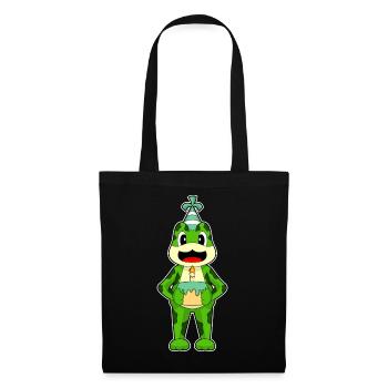 Gâteau d’anniversaire grenouille - Sac en tissu - noir - Devant
