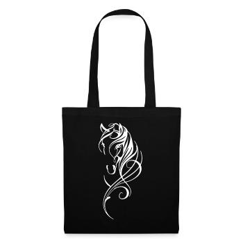 Cheval abstrait blanc - Sac en tissu - noir - Devant