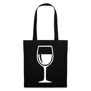 Wine Glass Black Grapevine Wine Gift Waiter - Tote Bag - black - Front