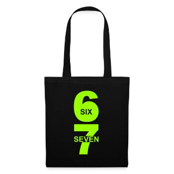 Six Seven - 67 - Typo - Meme - Basketball - 6-7 - Tote Bag - black - Front