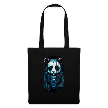 Cyber-Panda - Stoffbeutel - Schwarz - Vorne