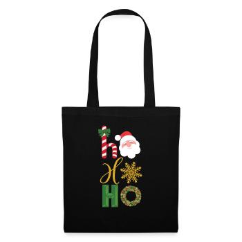 Ho Ho Ho Weihnachten Ikonen - Stoffbeutel - Schwarz - Vorne