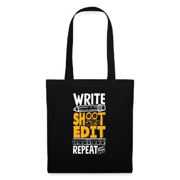 Write Shoot Edit Repeat Filmmaker - Stoffbeutel - Schwarz - Vorne