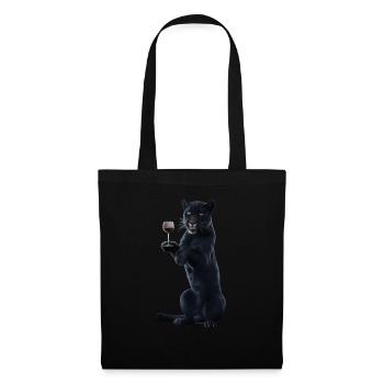 Panther Wein - Stoffbeutel - Schwarz - Vorne