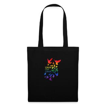 l’amour c’est l’amour,,arc-en-ciel,sourds,oiseaux - Sac en tissu - noir - Devant