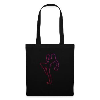 Kickboxer Kickboxen Boxing Damen Herren Kickbox - Stoffbeutel - Schwarz - Vorne