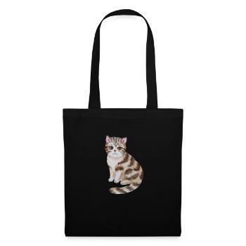 Süße Katze - Stoffbeutel - Schwarz - Vorne