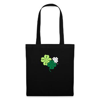 Glücks Kleeblatt - Geschenk zum Geburtstag - Stoffbeutel - Schwarz - Vorne