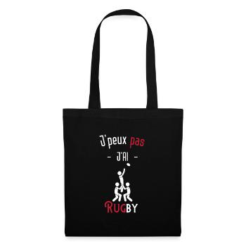 J'peux pas j'ai rugby - Sac en tissu - noir - Devant