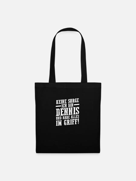 Vorname Dennis - Stoffbeutel - Schwarz