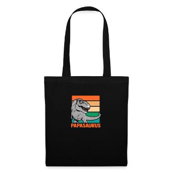 Papa Père Dino Dinosaure Papasaurus - Sac en tissu - noir - Devant
