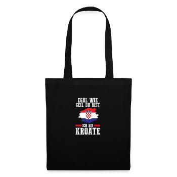 Croate Croate Croatie - Sac en tissu - noir - Devant
