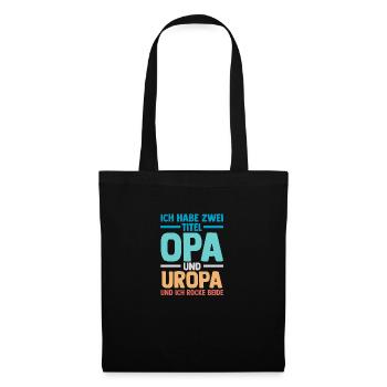J’ai deux titres : Papy et Arrière-Grand-Pa - Sac en tissu - noir - Devant