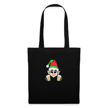 Père Noël Elfe de Noël Bière Elfe de Noël - Sac en tissu - noir - Devant