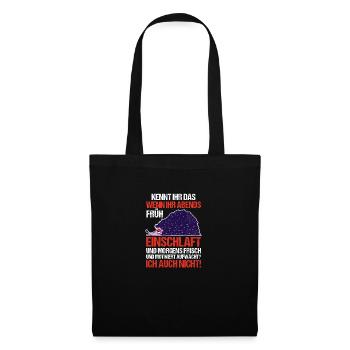 Lazy Late Riser Motivation Hedgehog - Tote Bag - black - Front