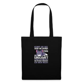 Lazy Late Riser Motivation Cat - Tote Bag - black - Front