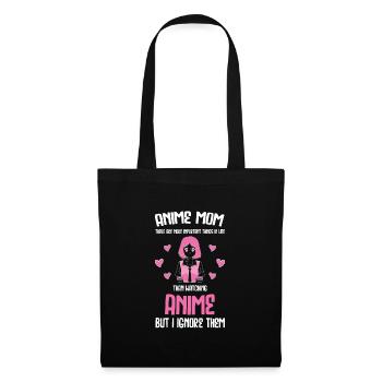 anime merch Anime anime mom Geschenk - Stoffbeutel - Schwarz - Vorne