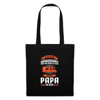 Camper Papa Vater Geschenk - Stoffbeutel - Schwarz - Vorne
