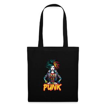 Punk Art Style Punk Girl für Rebellen - Stoffbeutel - Schwarz - Vorne