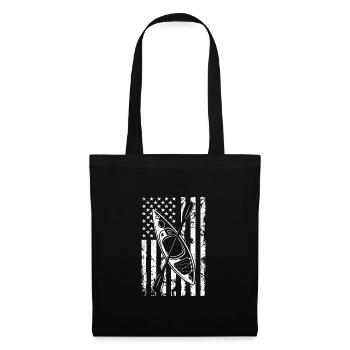 USA Graphic Kayaking Kayak Canoe Rowing Rower Padd - Stoffbeutel - Schwarz - Vorne