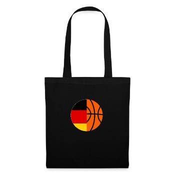 Basketballspieler Deutsche Flagge Basketball - Stoffbeutel - Schwarz - Vorne