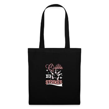 Mom Queen of strikes funny woman bowlers - Tote Bag - black - Front