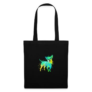 colorful splash art dog lover chihuahua - Stoffbeutel - Schwarz - Vorne