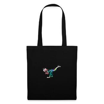 Splash art Dinosaur velociraptor skeleton - Stoffbeutel - Schwarz - Vorne