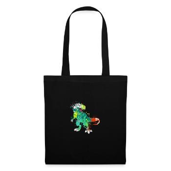 Éclaboussure Dinosaure Tyrannosaurus rex T-rex - Sac en tissu - noir - Devant