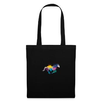 Colorful Splash Art Farm animaux Cheval - Sac en tissu - noir - Devant