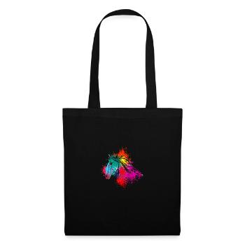 Colorful Splash Art Farm animals Horse Head - Stoffbeutel - Schwarz - Vorne